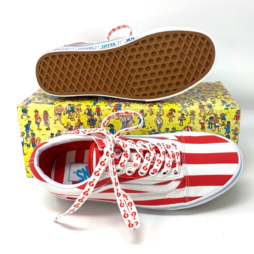 💖MEGA SALE💖VANS & Where's Waldo Old Skool Canvas Red White Men's VN0A3WKT3UV - Picture 5 of 10